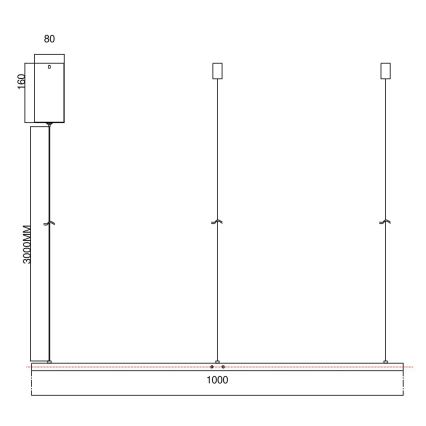 Ondaluce - Lámpara colgante LED regulable suspendida por cable SOEL LED/47W/230V, diámetro 100 cm, dorada