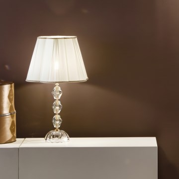 Ondaluce - Lámpara de mesa de cristal BRIGIDA 1xE27/15W/230V crema/transparente