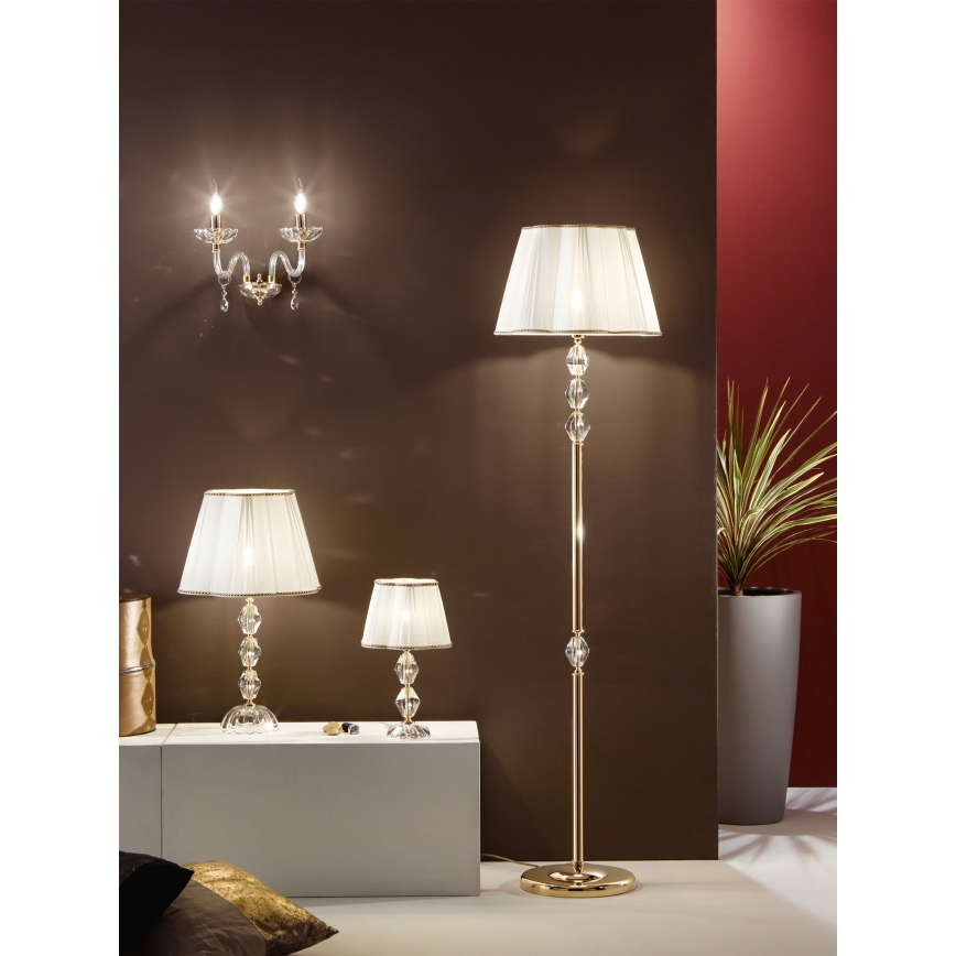 Ondaluce - Lámpara de mesa de cristal BRIGIDA 1xE27/15W/230V crema/transparente