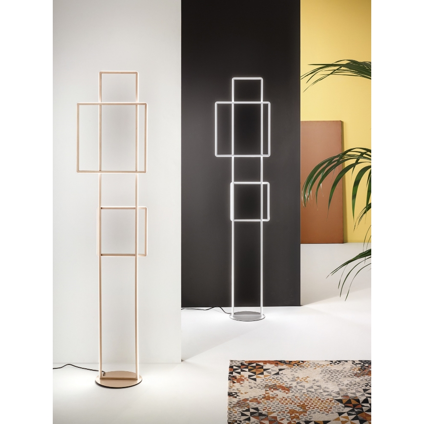 Ondaluce - Lámpara de pie LED regulable DOWEL LED/77W/230V dorada