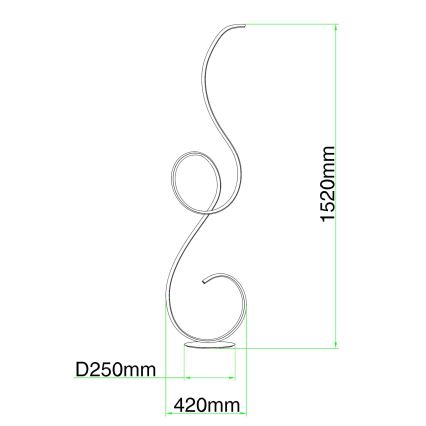 Ondaluce - Lámpara de pie LED regulable FLOK LED/44W/230V blanca