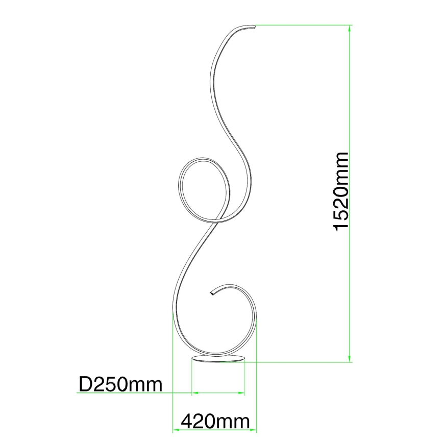 Ondaluce - Lámpara de pie LED regulable FLOK LED/44W/230V blanca