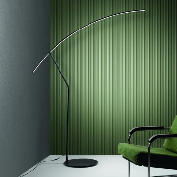 Ondaluce - Lámpara de pie LED regulable FOLAGA LED/30W/230V 190 cm negra