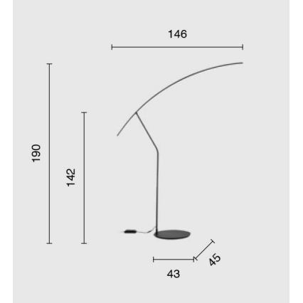 Ondaluce - lámpara de pie LED regulable FOLAGA LED/30W/230V negra