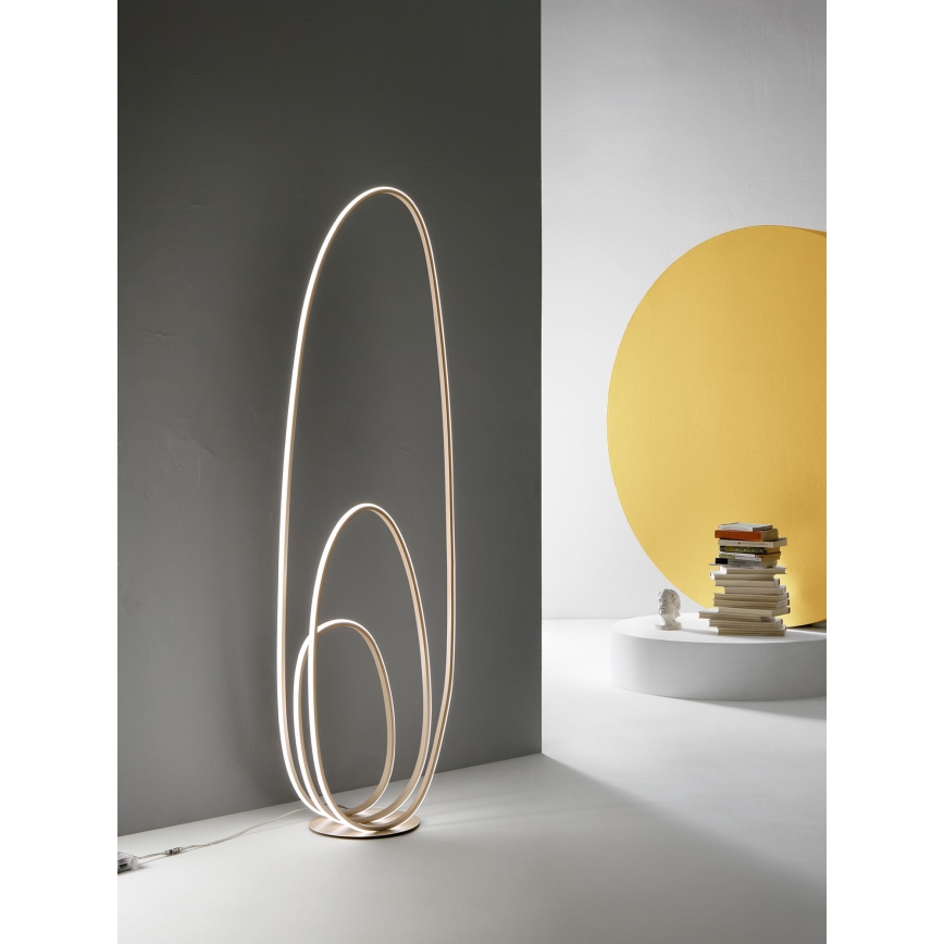 Ondaluce - Lámpara de pie LED regulable GOLDEN LED/45W/230V dorada