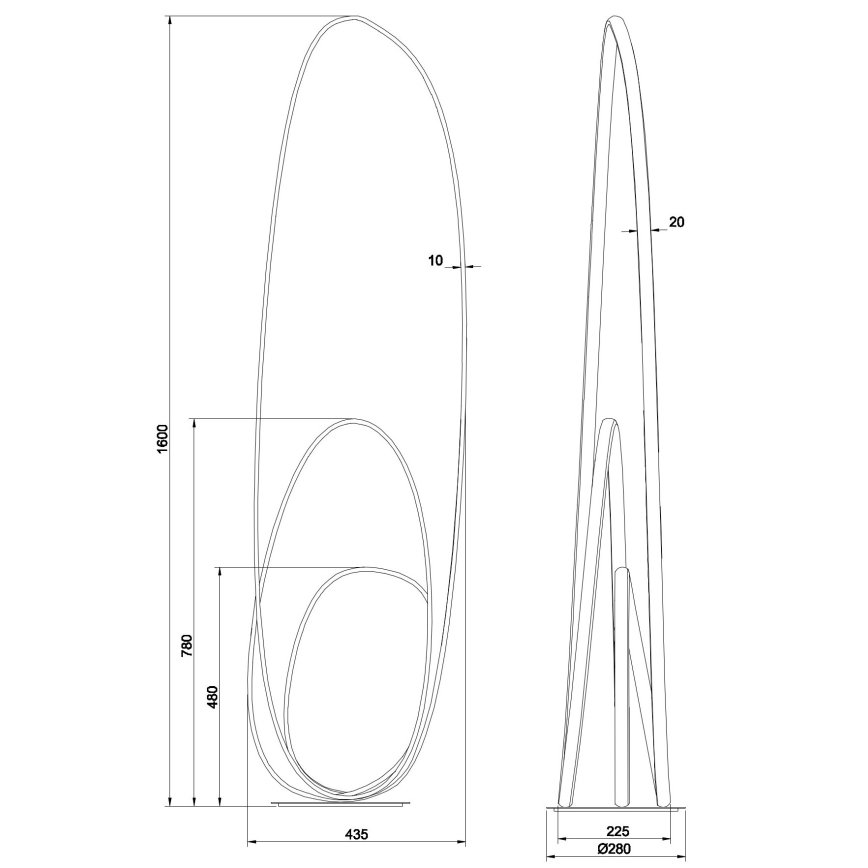 Ondaluce - Lámpara de pie LED regulable GOLDEN LED/45W/230V dorada