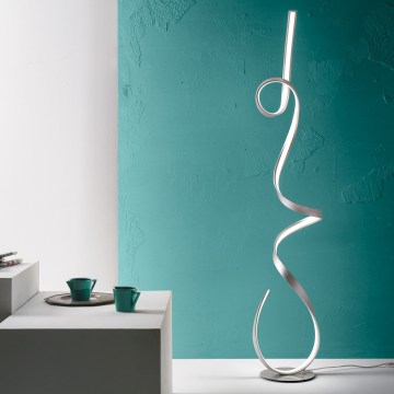 Ondaluce - Lámpara de pie LED regulable LUMEN LED/30W/230V plateada