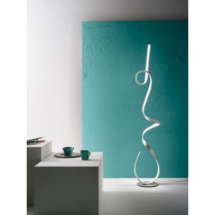 Ondaluce - Lámpara de pie LED regulable LUMEN LED/30W/230V plateada