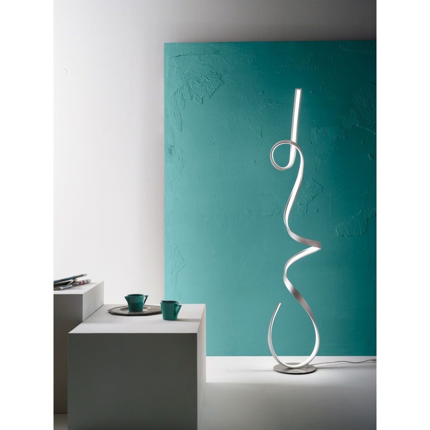 Ondaluce - Lámpara de pie LED regulable LUMEN LED/30W/230V plateada