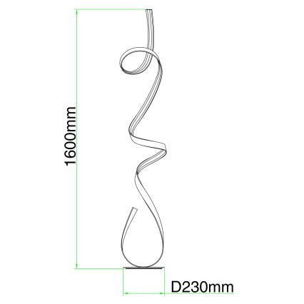 Ondaluce - Lámpara de pie LED regulable LUMEN LED/30W/230V plateada