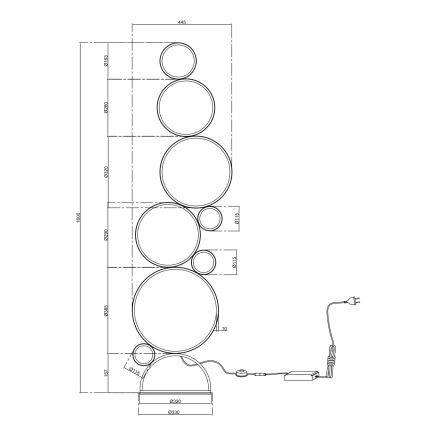 Ondaluce - Lámpara de pie LED regulable POIS LED/52W/230V dorada