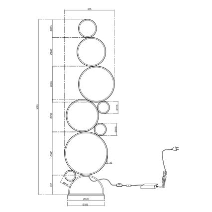 Ondaluce - Lámpara de pie LED regulable POIS LED/52W/230V plateada