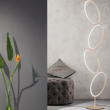 Ondaluce - Lámpara de pie LED regulable RICE LED/38W/230V 166 cm dorada