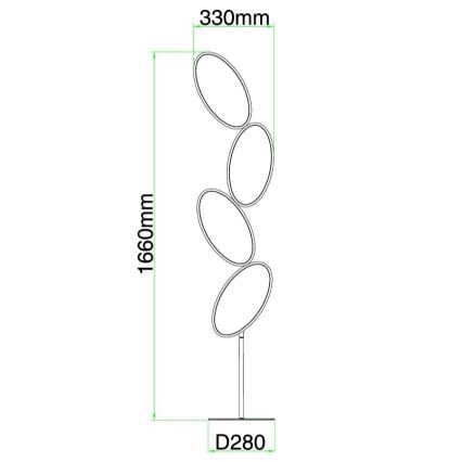 Ondaluce - Lámpara de pie LED regulable RICE LED/38W/230V dorada