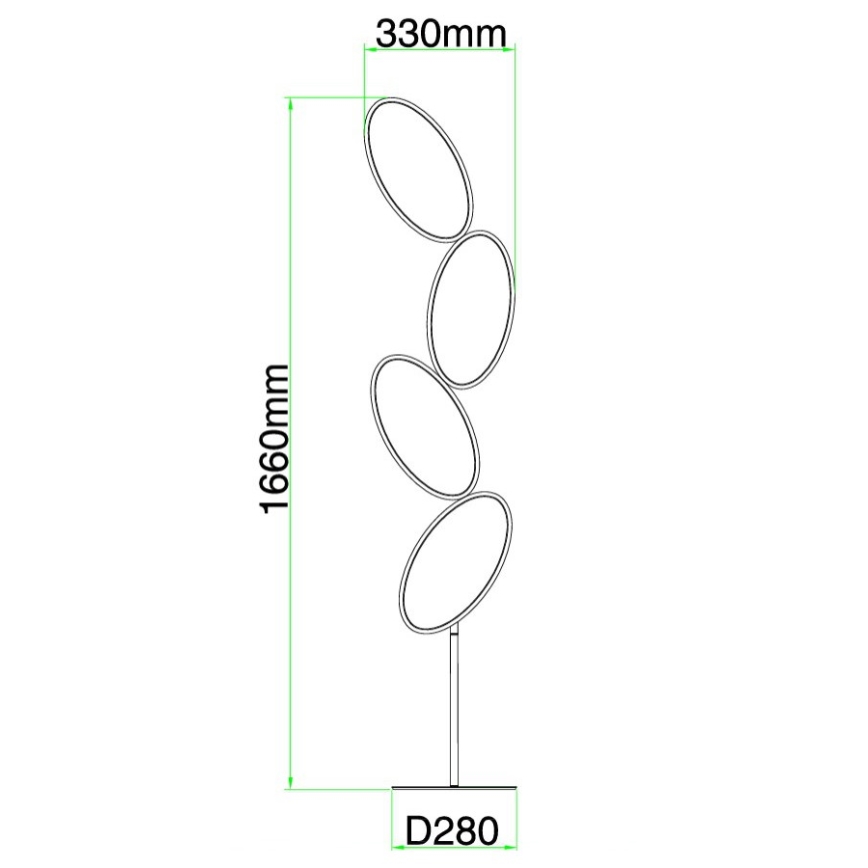Ondaluce - Lámpara de pie LED regulable RICE LED/38W/230V dorada