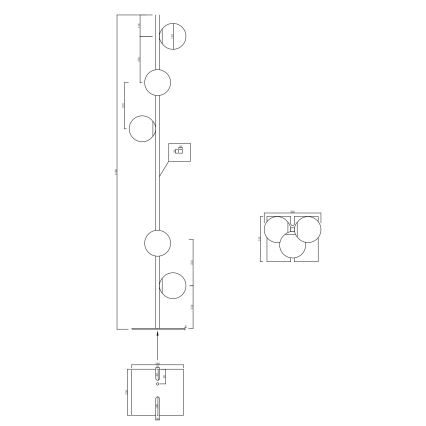 Ondaluce - Lámpara de pie MONILE 5xE14/10W/230V negra ahumada