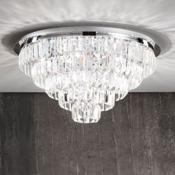 Ondaluce - Lámpara de techo de cristal CASTLE, 12xG9/7W/230V, Ø 60 cm, cromo brillante