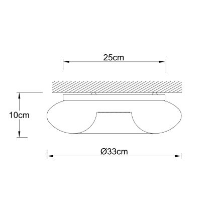 Ondaluce - Lámpara de techo DODI 2xE27/15W/230V Ø 33 cm blanca