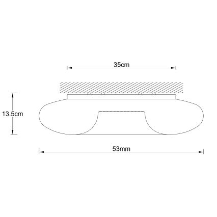 Ondaluce - Lámpara de techo DODI 4xE27/15W/230V diámetro 53 cm blanca