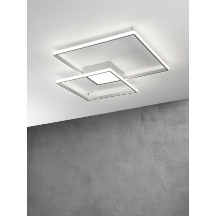 Ondaluce - Lámpara de techo LED regulable DOWEL LED/46W/230V plateada