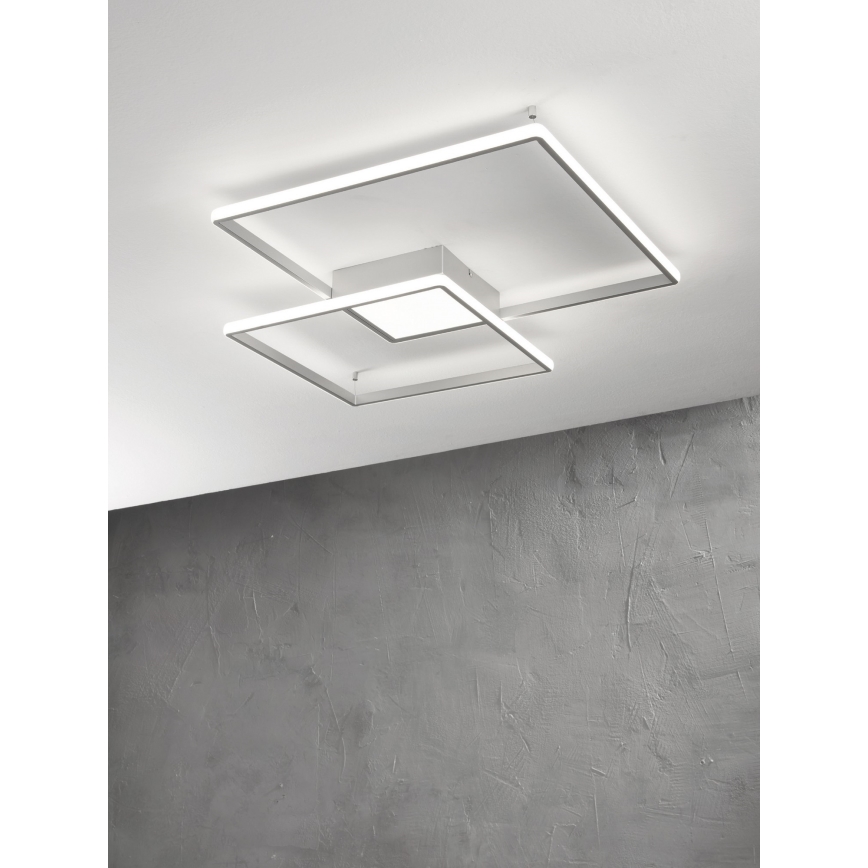 Ondaluce - Lámpara de techo LED regulable DOWEL LED/46W/230V plateada