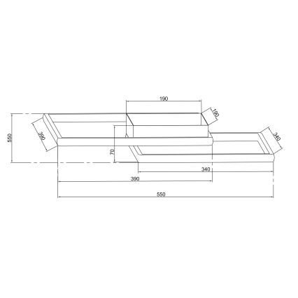 Ondaluce - Lámpara de techo LED regulable DOWEL LED/46W/230V plateada