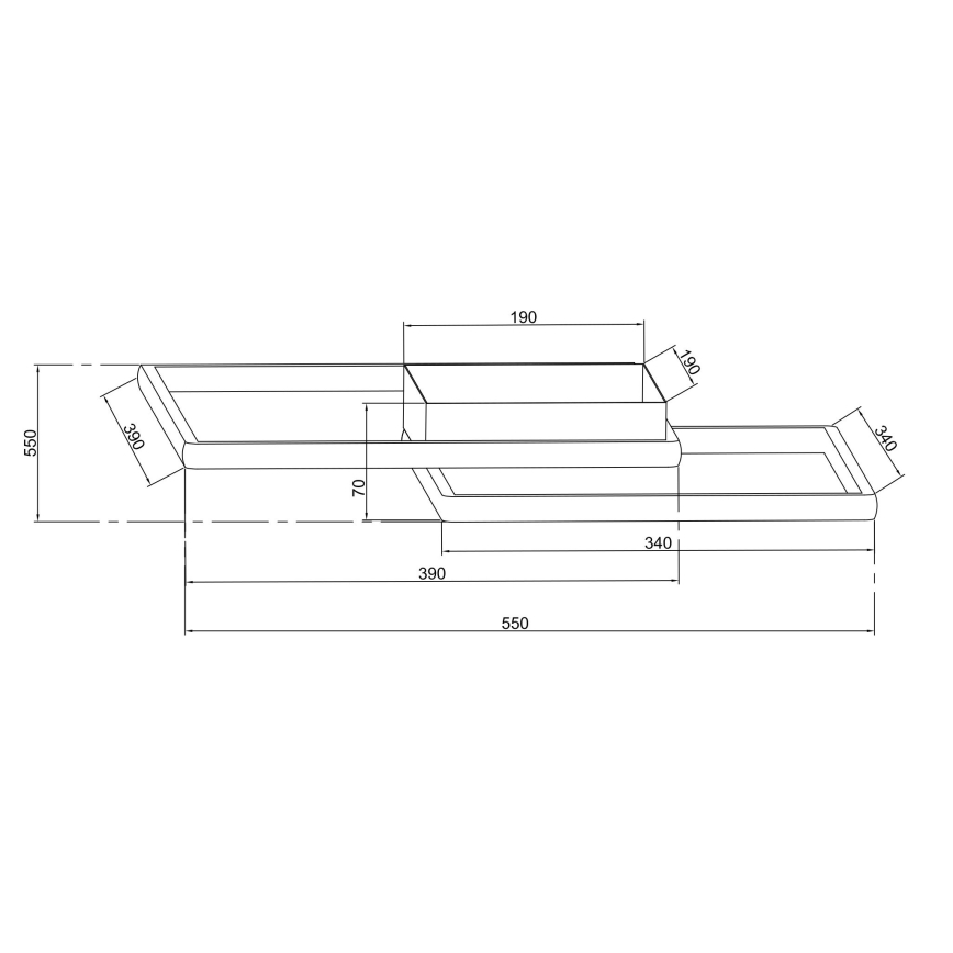 Ondaluce - Lámpara de techo LED regulable DOWEL LED/46W/230V plateada