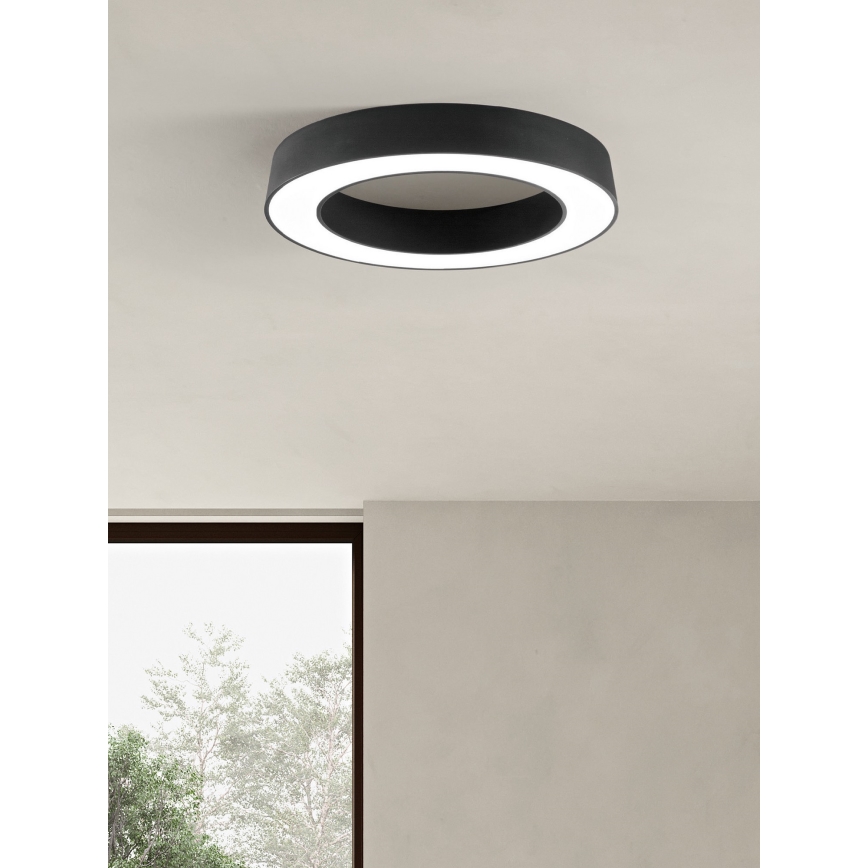 Ondaluce - Luminaria de techo LED regulable GLOBUS LED/80W/230V 3000/4000K diámetro 100 cm negra