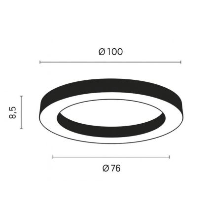 Ondaluce - Luminaria de techo LED regulable GLOBUS LED/80W/230V 3000/4000K diámetro 100 cm negra