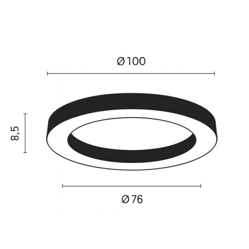 Ondaluce - Luminaria de techo LED regulable GLOBUS LED/80W/230V 3000/4000K diámetro 100 cm negra