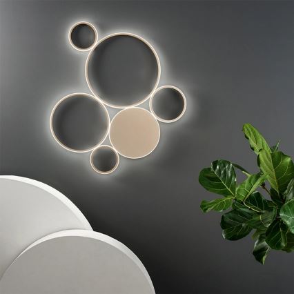 Ondaluce - Lámpara de techo LED regulable POIS LED/68W/230V dorada