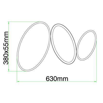 Ondaluce - Lámpara de techo LED regulable RICE LED/25W/230V 38x63 cm dorada