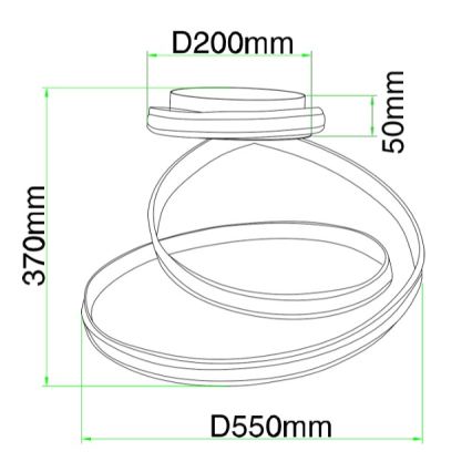 Ondaluce - Lámpara de techo LED regulable VUELTA LED/37W/230V Ø 55 cm blanca