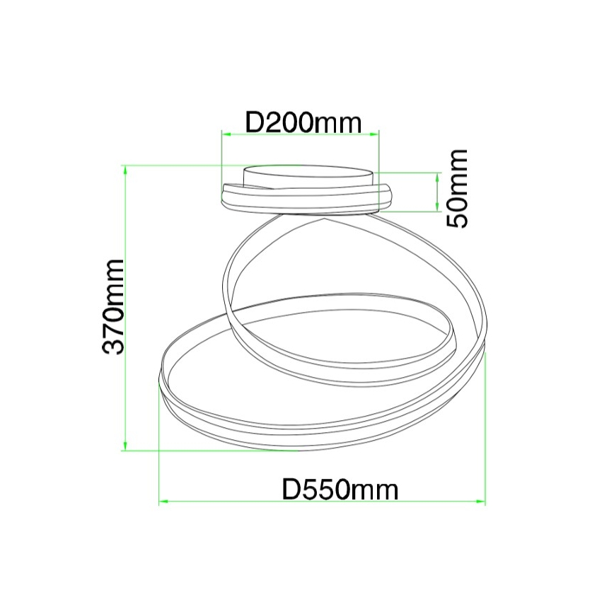 Ondaluce - Lámpara de techo LED regulable VUELTA LED/37W/230V Ø 55 cm blanca