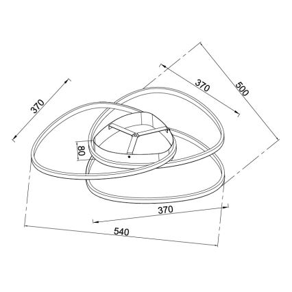 Ondaluce - Luminaria de techo LED regulable ROSE LED/60W/230V dorada