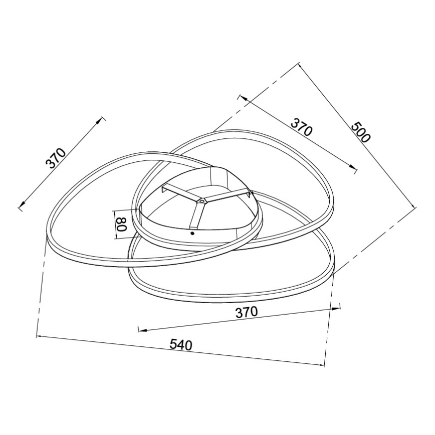 Ondaluce - Luminaria de techo LED regulable ROSE LED/60W/230V dorada