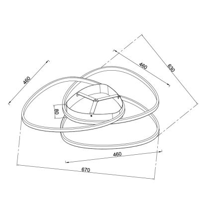 Ondaluce - Luminaria de techo LED regulable ROSE LED/70W/230V dorada