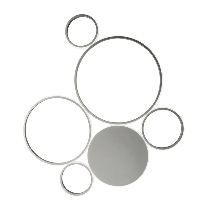 Ondaluce - Luminaria LED de techo regulable POIS LED/68W/230V plateada