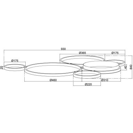 Ondaluce - Luminaria LED de techo regulable POIS LED/68W/230V plateada