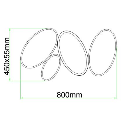 Ondaluce - Luminaria LED de techo regulable RICE LED/34W/230V 45x80 cm dorada