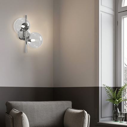 ONLI - Aplique de pared KIMBERLY 2xG9/6W/230V cromo brillante