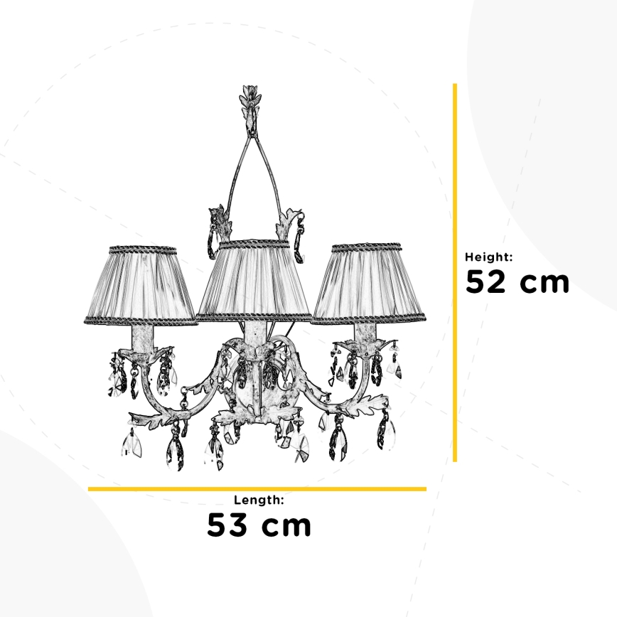 ONLI - Aplique KAREN 3xE14/6W/230V bronce