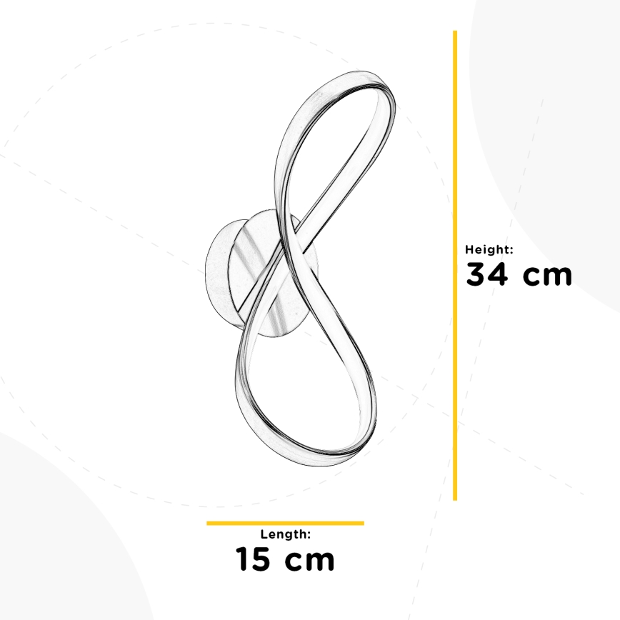 ONLI - Aplique LED INFINITY LED/15W/230V 4500K cromo mate