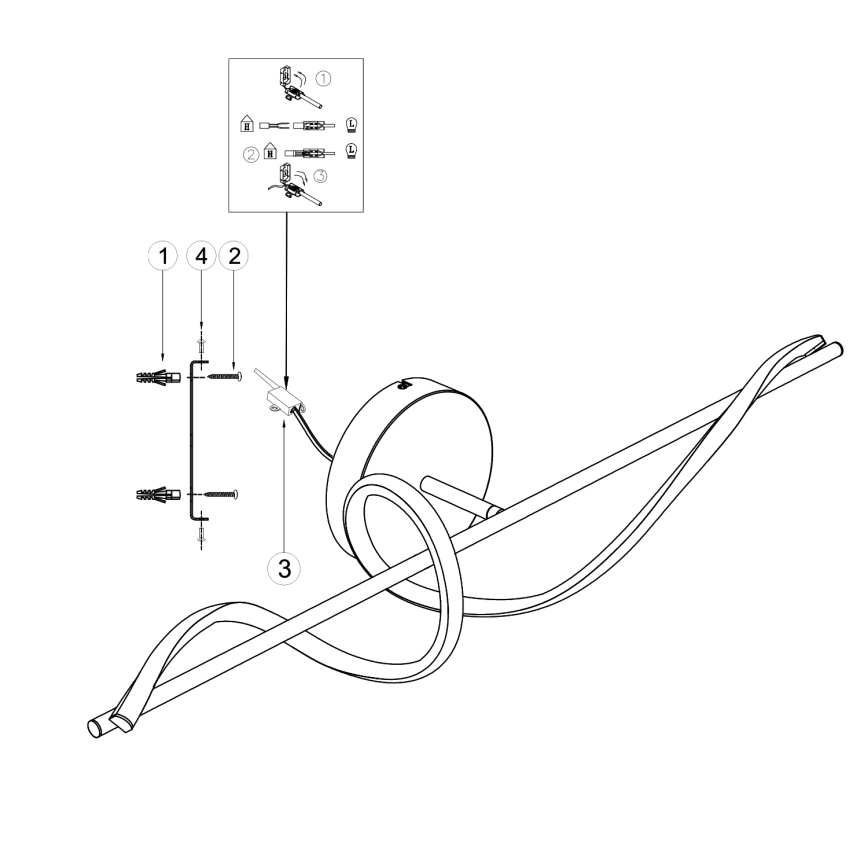 ONLI - Aplique LED TWIST LED/25W/230V 4000K negro