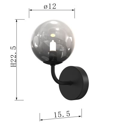 ONLI - Aplique PALOMA 1xG9/10W/230V negro/ahumado