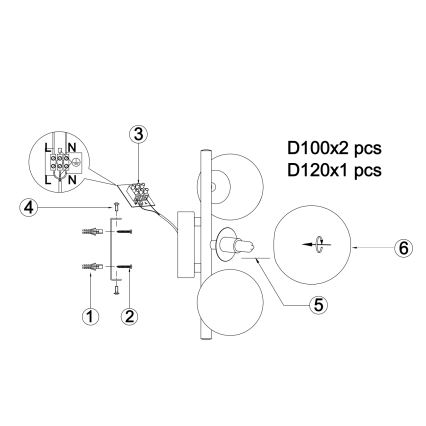 ONLI - Aplique PALOMA 3xG9/10W/230V dorado