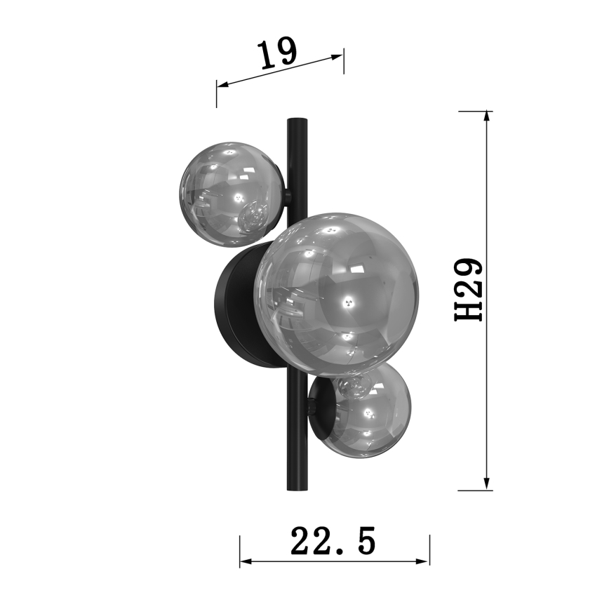 ONLI - Aplique PALOMA 3xG9/10W/230V negro/ahumado