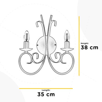 ONLI - Aplique POMPEI 2xE14/6W/230V color crema