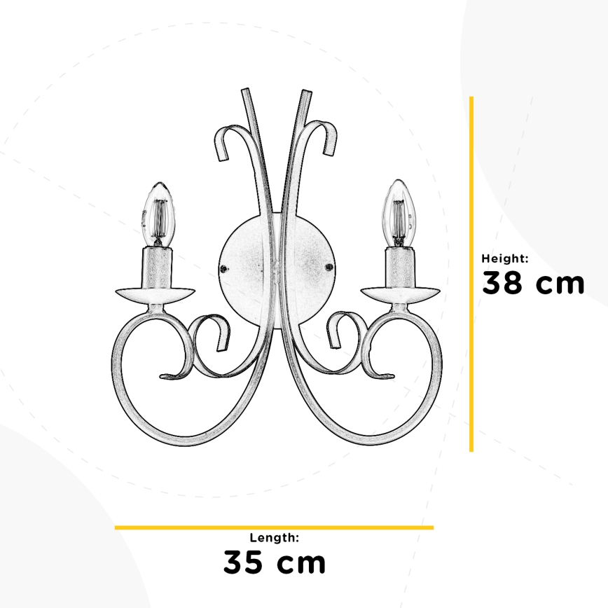 ONLI - Aplique POMPEI 2xE14/6W/230V color crema