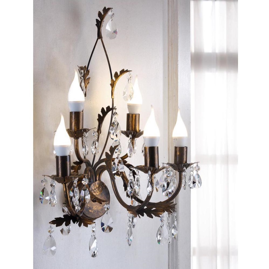 ONLI - Aplique TERESA 5xE14/6W/230V bronce